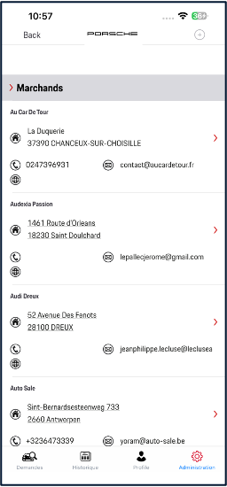 Liste marchands